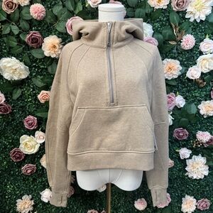 Lululemon Scuba Oversized Half-Zip Hoodie in Heathered Nutmeg NWT